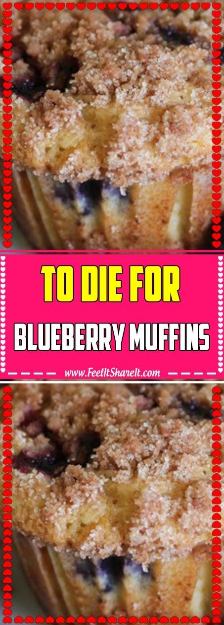 blueberry muffins with text overlay to one for blueberry muffins