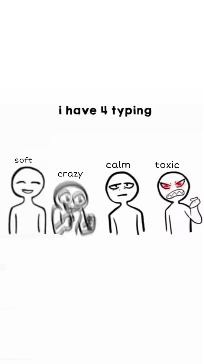 three different types of people with the words i have 4 typing