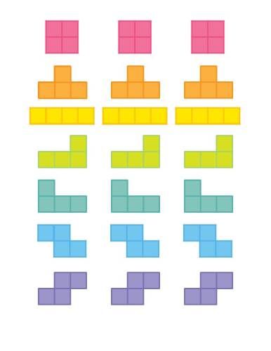 an image of different colored blocks on a white background