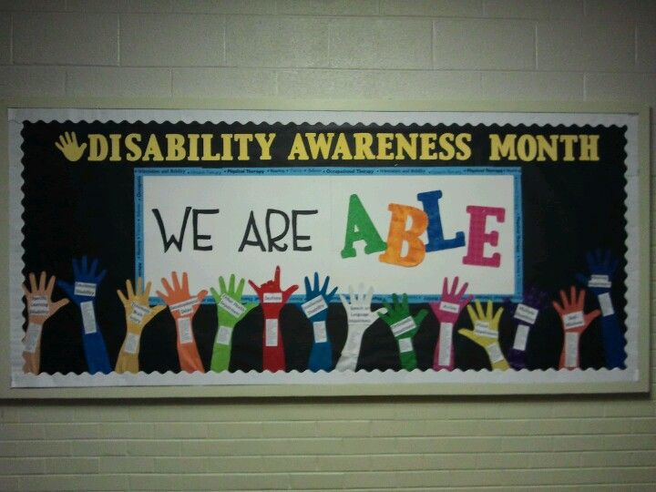 awesome disability awareness month bulletin board Special Ed Bulletin Board Ideas, Parish Nurse, Disabilities Awareness, Nurse Ideas, Classroom Meetings, Secondary English, October Art, Disabled Children, Awareness Quotes