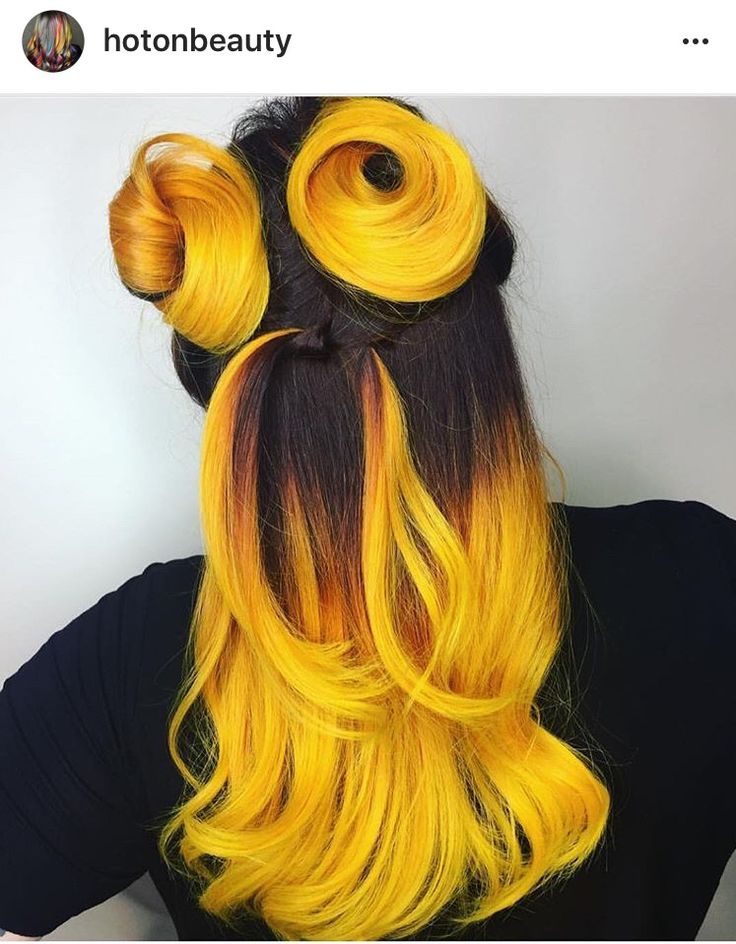 Black and yellow Yellow Hair Color, Crazy Color, Semi Permanent Hair Dye, Colourful Hair, Hair Color Crazy, Coloured Hair, Hair Color Pastel, Beautiful Hair Color, Ombré Hair