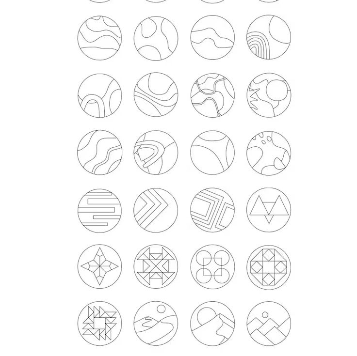 the different shapes and sizes of circles are shown in this graphic style, which is used to