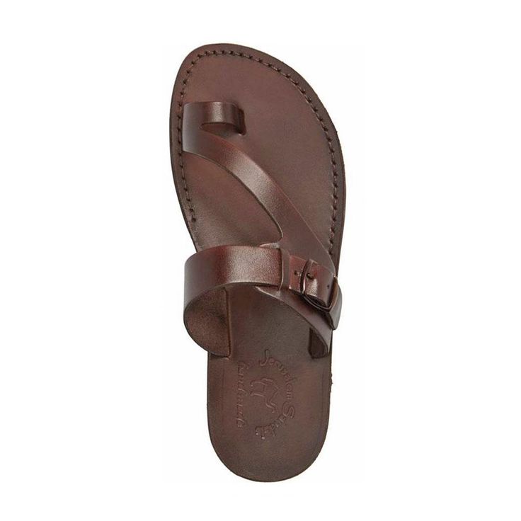 Abner Brown, handmade leather slide sandals with toe loop - Front View Men Leather Sandals Fashion, Best Sandals For Men, Comfortable Leather Sandals, Handmade Leather Sandals, Leather Slippers For Men, City Japan, Combat Boots Men, Cowboy Shoes, Toe Ring Sandals