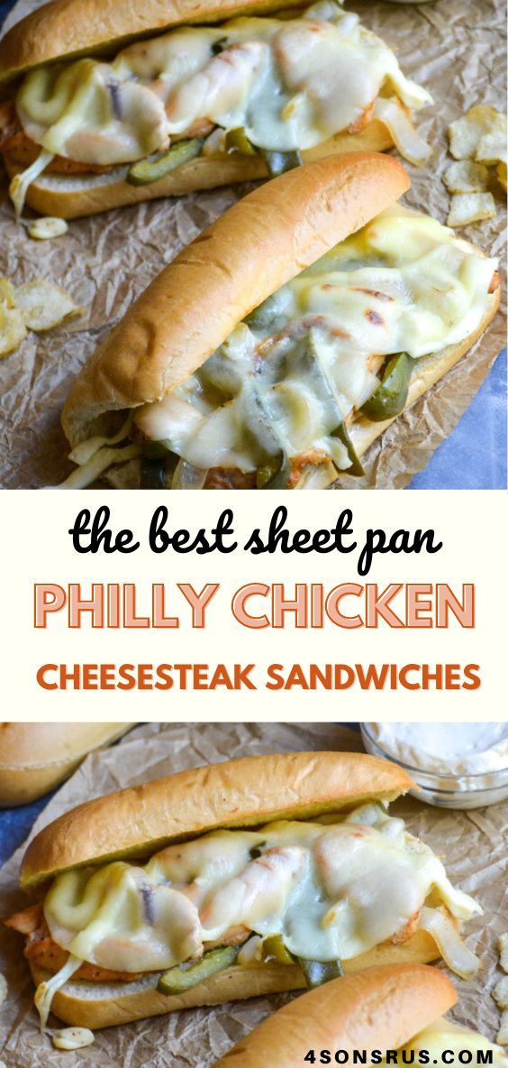 the best sheet pan philly chicken cheesesteak sandwiches