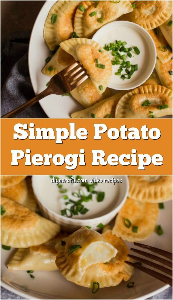 simple potato pier recipe on a white plate with a fork and small plates full of pies