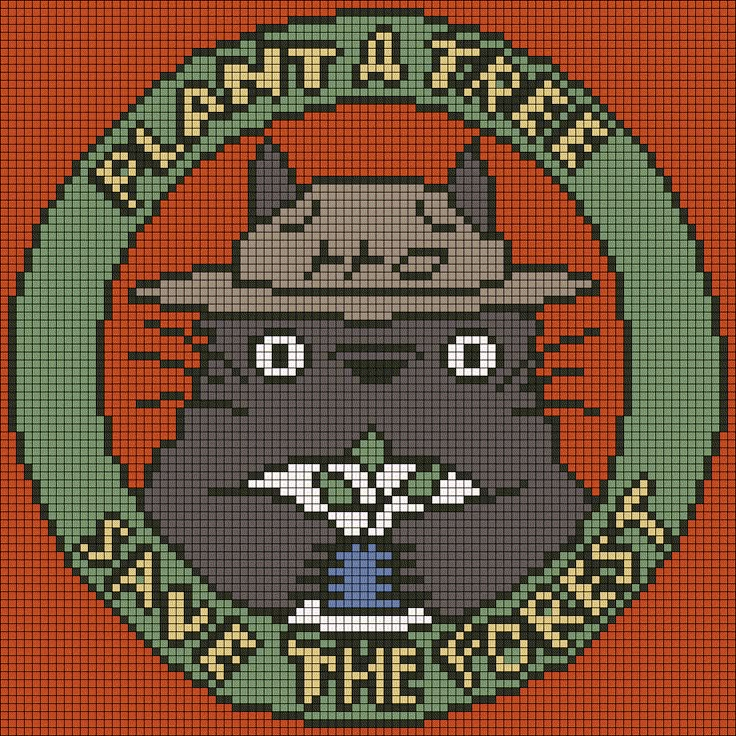 a cross stitch pattern with a cat wearing a hat