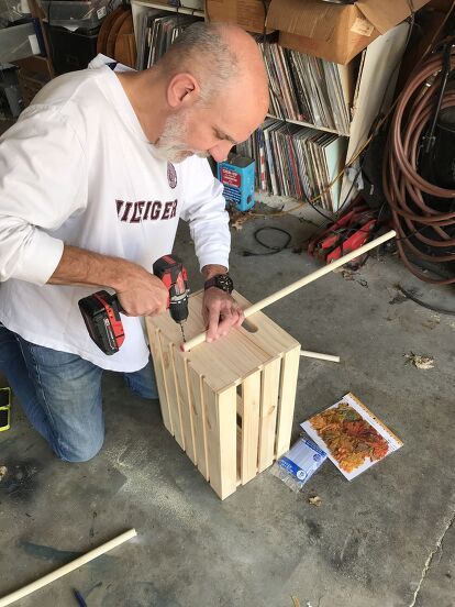 a man is working on some kind of box