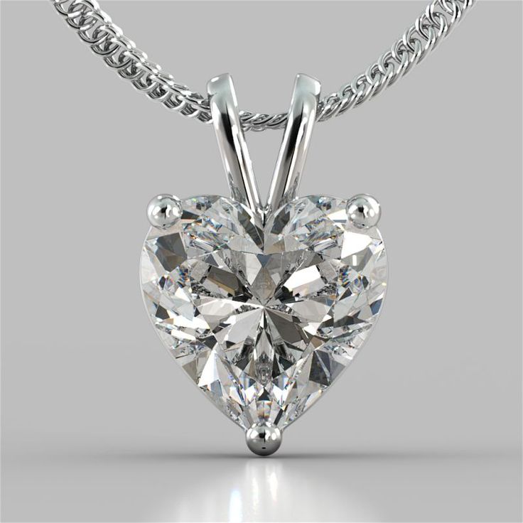 Heart Cut Solitaire Pendant | 3.0CT | 16" Cut Cable Chain Luxury Silver Solitaire Necklace With Cable Chain, Luxury Silver Heart Cut Wedding And Engagement Jewelry, Luxury Heart Pendant Solitaire Necklace For Anniversary, Luxury Vvs Clarity Solitaire Necklace, Luxury White Gold Solitaire Heart Cut Necklace, Luxury Heart Pendant Solitaire Necklace, Luxury Diamond White Solitaire Necklace With Heart Pendant, Luxury Heart Pendant Solitaire Necklace With Diamond Cut, Luxury Classic Solitaire Heart Pendant Necklace