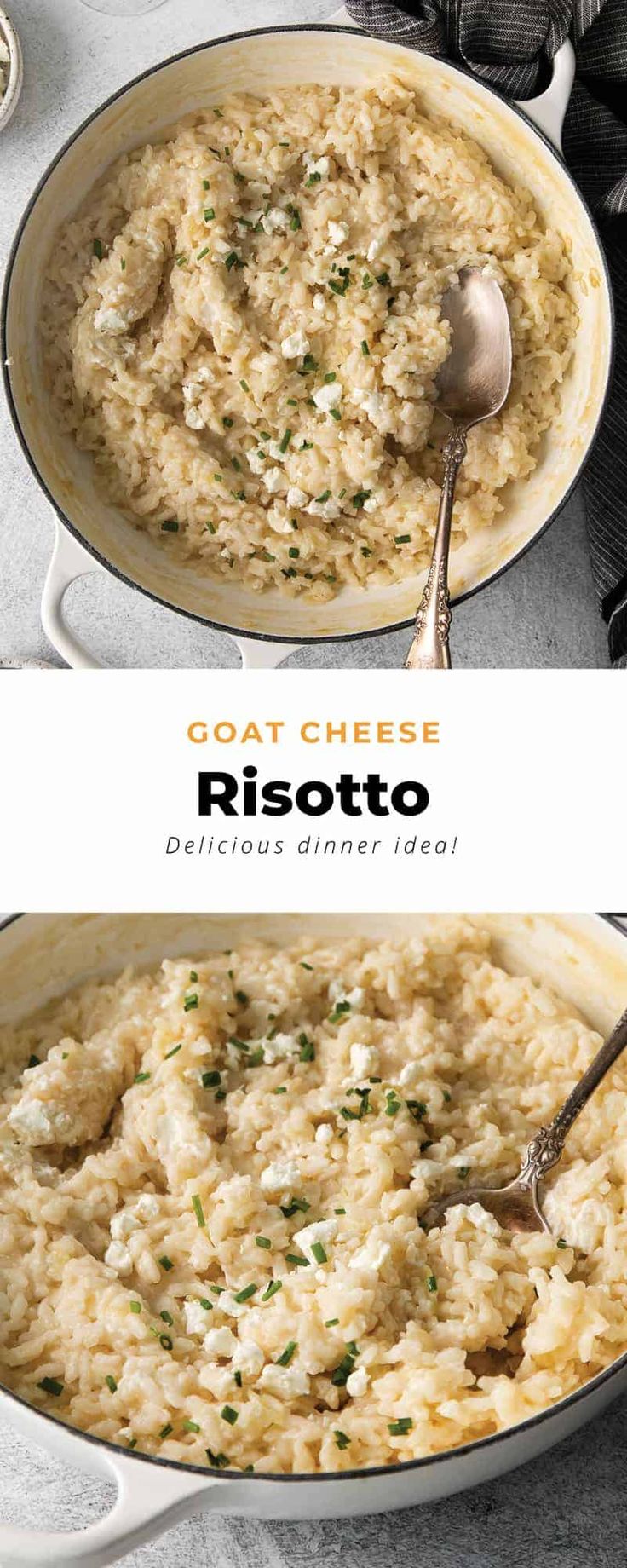 two images showing different types of risotto