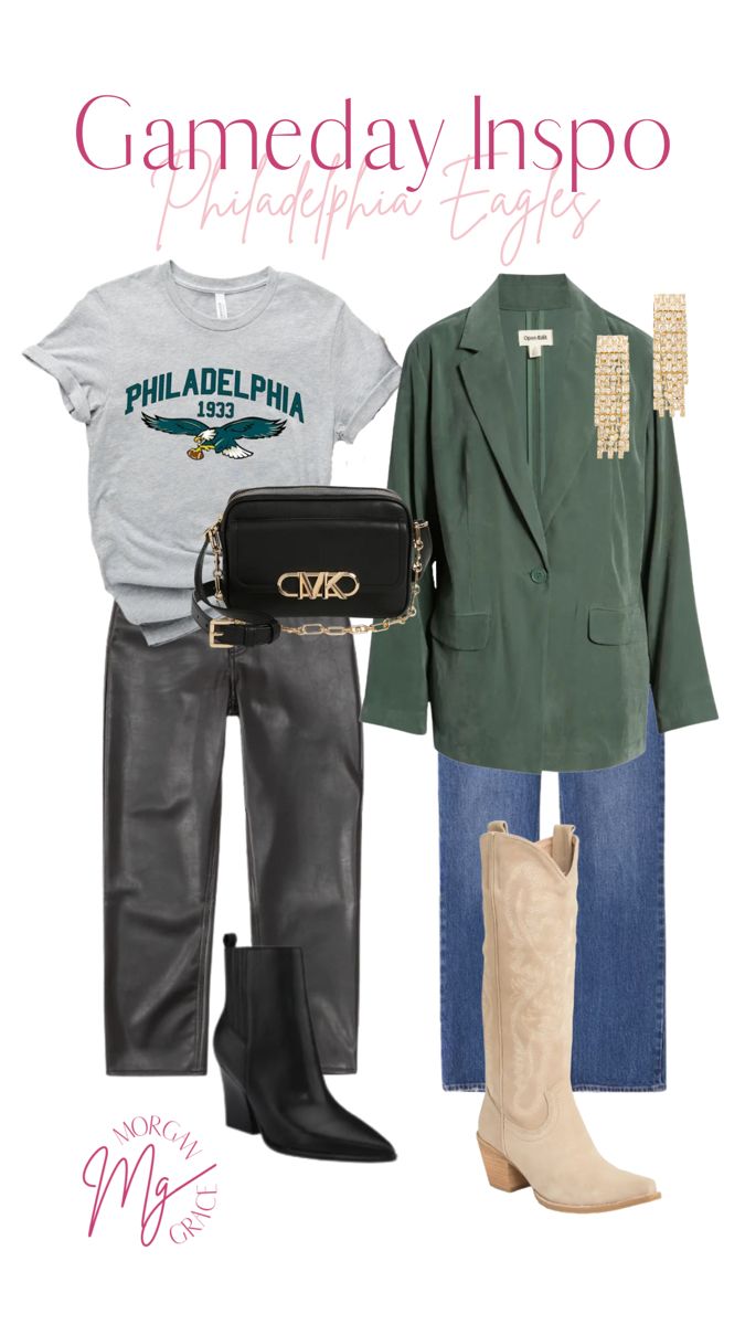 Eagles Outfit Philadelphia Women, Philadelphia Eagles Outfits For Women, Watch Party Outfit, Super Bowl Sunday Outfit, Super Bowl Outfit Ideas, Football Party Outfit, Football Watch Party, Super Bowl Outfit, Eagles Game