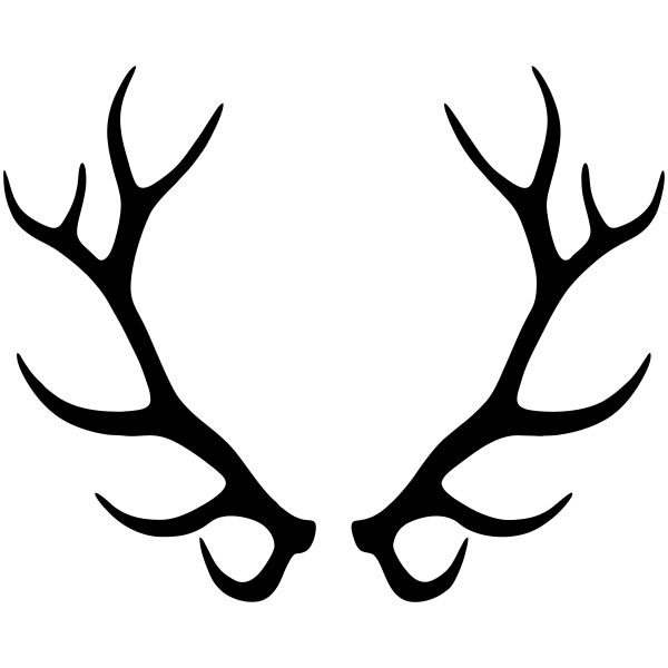 an antlers head is shown in black and white