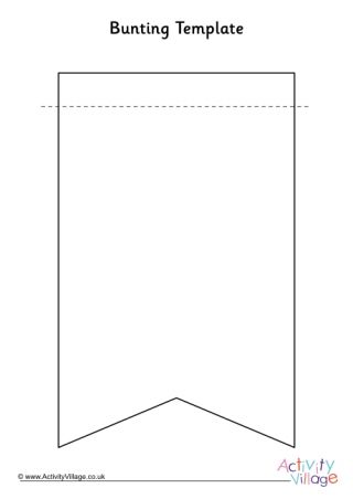 a blank paper with the text bunting template on it, and an image of a corner