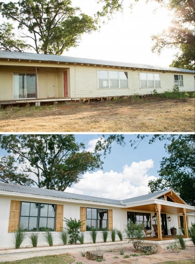 before and after pictures of a house in the process of remodeling it