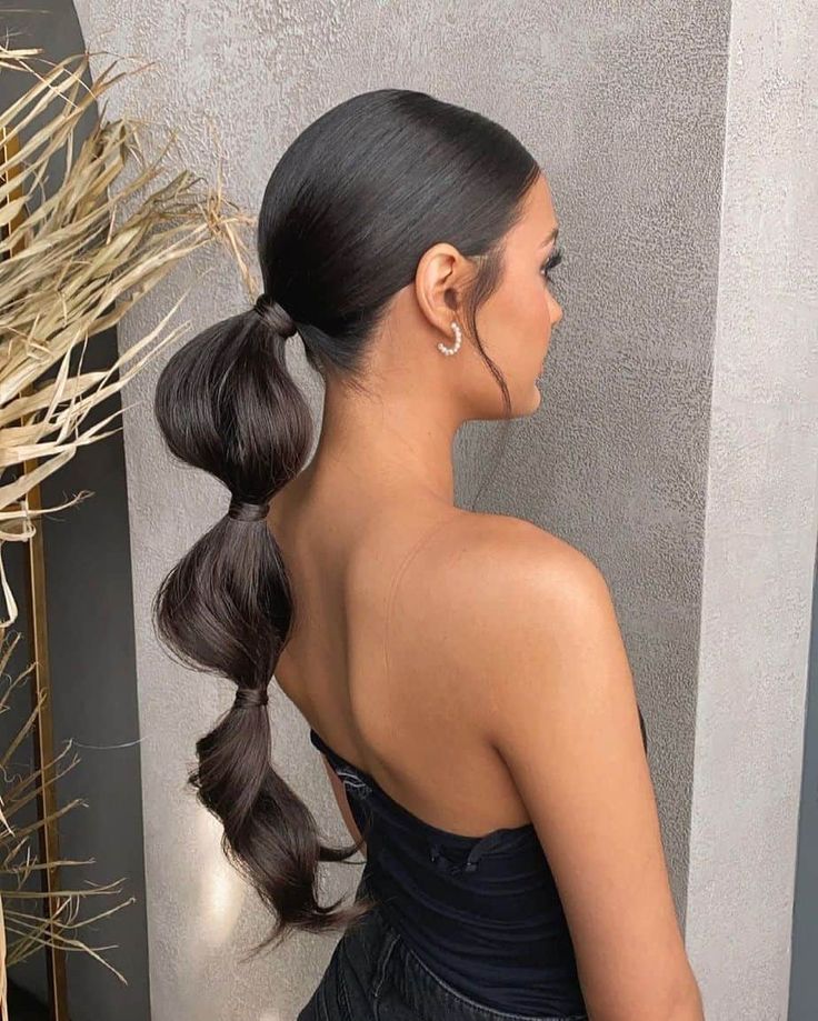 Beautiful Ponytail Hairstyles, Beautiful Ponytail, Simple Braids, Elegant Ponytail, Bubble Ponytail, Peinados Fáciles Para Cabello Corto, Ponytail Styles, Formal Hairstyles, Wedding Hair And Makeup