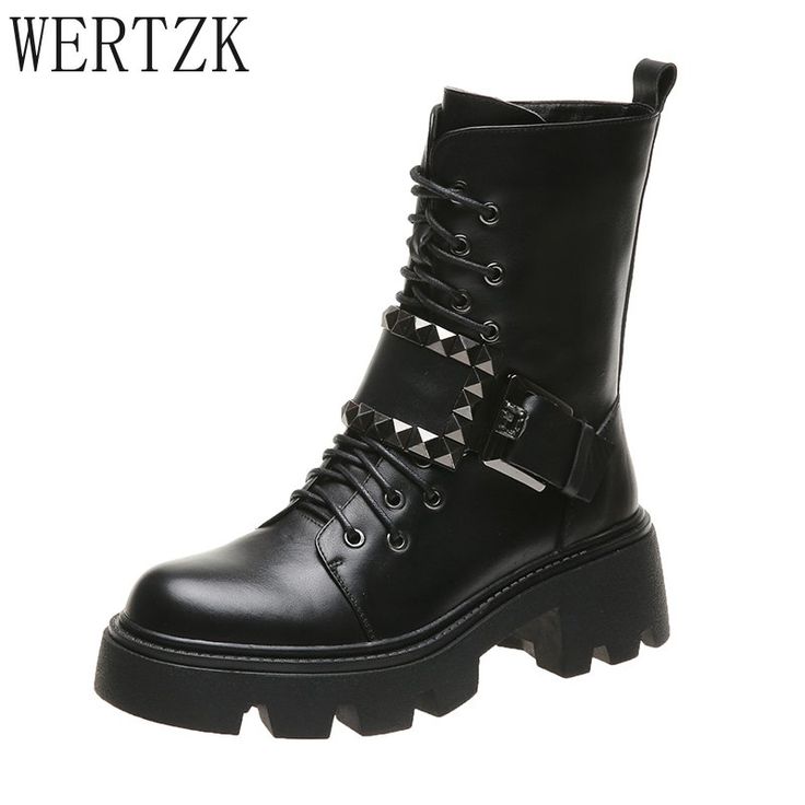 Shipping: Worldwide Express Shipping AvailableDelivery time: 7-15Days Fast ShippingReturns: Fast refund, 100% Money Back Guarantee.Brand Name: WertzkBoot Type: Motorcycle bootsShaft Material: PUOutsole Material: RubberUpper Material: PUOrigin: Mainland ChinaCN: ZhejiangSeason: Spring/AutumnInsole Material: LatexHeel Type: Square heelLining Material: SyntheticBoot Height: Mid-CalfItem Type: BootsFashion Element: RivetDepartment Name: AdultToe Shape: Round ToeHeel Height: High (5cm-8cm)With Platfo Motorcycle Boots Women, Gothic Boots, Women's Motorcycle Boots, Military Combat, Motorcycle Boots, Boots Women, Punk Rock, Biker Boot, Chunky Heels