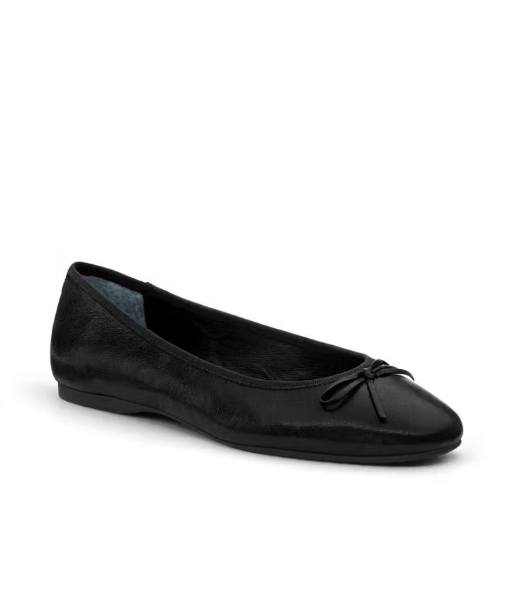 Crafted of premium Nappa glove leather with a luster finish, this black round-toe ballet flat is soft to the touch. This silhouette was crafted with our Barefoot Ballerina technology, which includes a completely flexible leather-lined footbed that bends with you as if you are barefoot, but still offers full arch suppor Slip-on Leather Footbed Closed Toe Ballet Flats, Slip-on Ballet Flats With Removable Insole And Almond Toe, Leather Footbed Ballet Flats Slip-on, Leather Closed Toe Ballet Flats With Textured Sole, Leather Footbed Ballet Flats, Leather Footbed Slip-on Ballet Flats, Leather Footbed Ballet Flats With Medium Width, Leather Ballet Flats With Rubber Sole, Elegant Leather Ballet Flats With Ortholite Insole