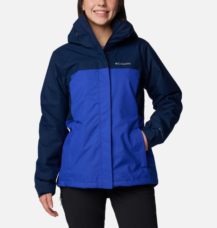 Adapt to unpredictable weather mid or post-hike. This versatile, warm, and waterproof jacket easily zips between the outer shell and Sherpa fleece liner, while more adjustable details help you fine-tune the fit. Blue Functional Waterproof Windbreaker, Functional Blue Waterproof Windbreaker, Waterproof Blue Outerwear For Outdoor Work, Blue Functional Outerwear For Outdoor Work, Functional Blue Outerwear For Outdoor Work, Blue Functional Outerwear With Detachable Hood, Functional Blue Outerwear With Detachable Hood, Blue Weatherproof Outerwear For Outdoor Activities, Weatherproof Blue Outerwear For Outdoor Activities