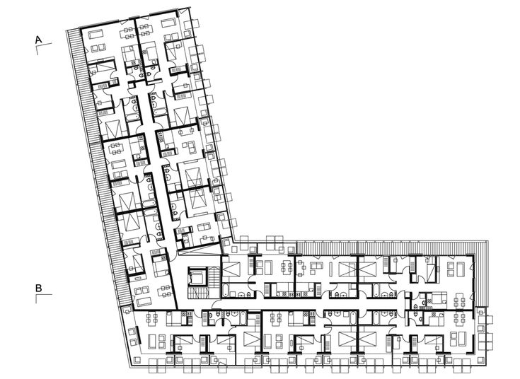 the floor plan for an apartment building with two floors and several rooms on each level