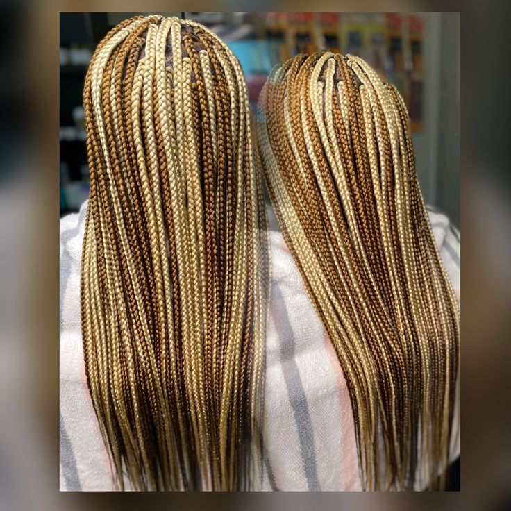 Color 1b/30 Box Braids, 1b/27 Box Braids, 1b/30/27 Box Braids, Hair Color 27/30 Box Braids, 1b/27 Mixed Braids, Single Braid, Individual Braids, Box Braids, Curly Hair