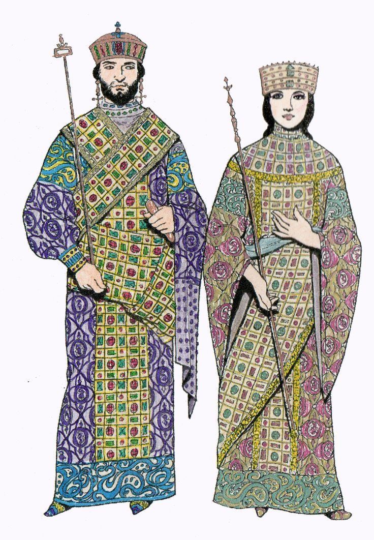 two people dressed in medieval clothing and holding swords, one with a crown on his head