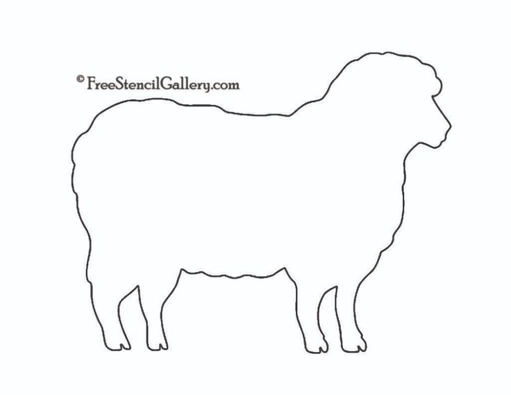 the outline of a sheep is shown in black and white