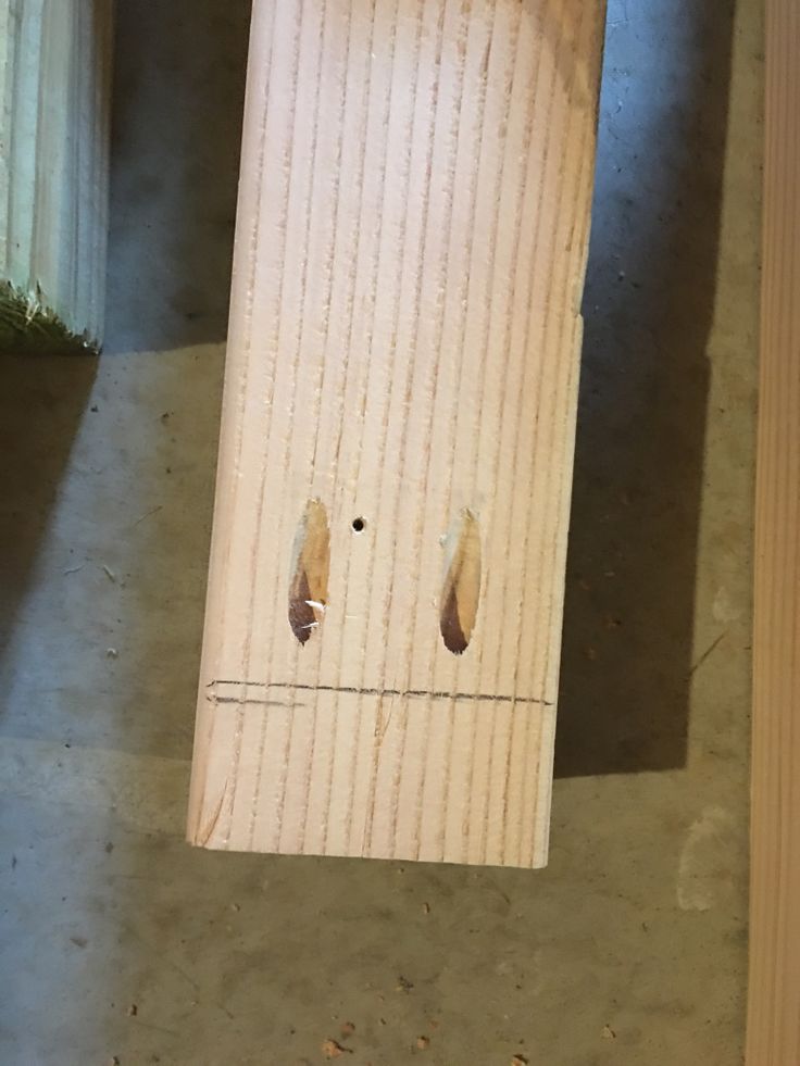 a piece of wood with two holes in it