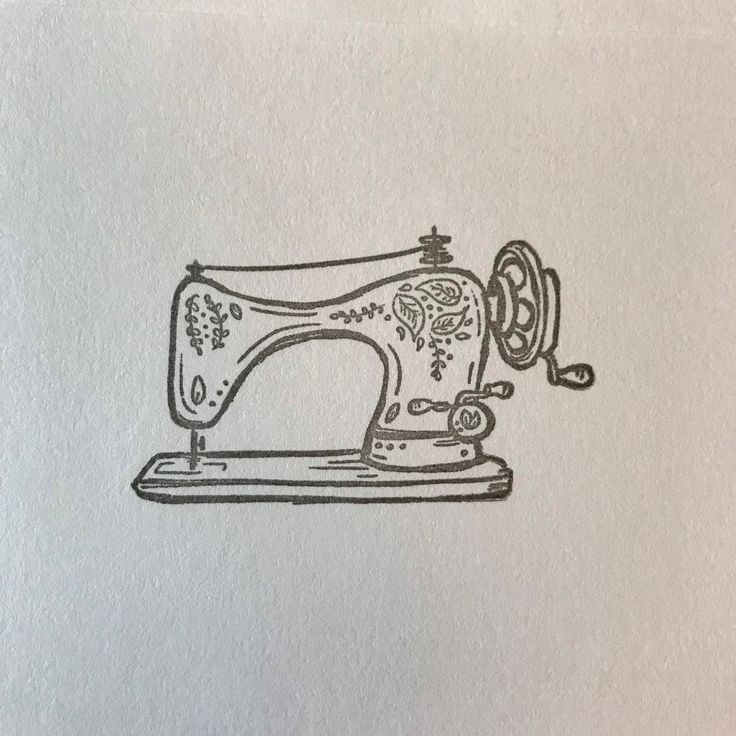 a drawing of an old sewing machine