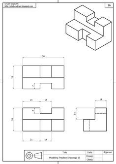 the diagram shows how to draw an object in three different ways, including two cubes and