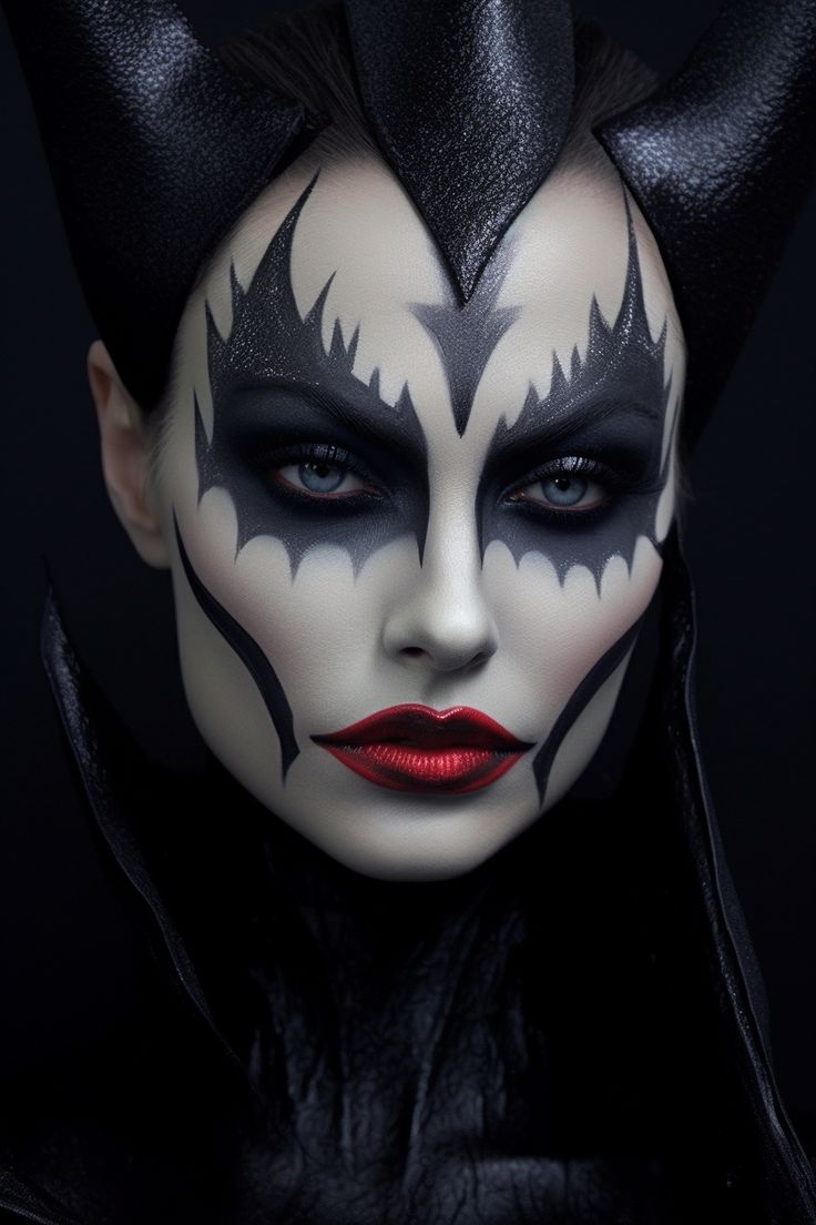 Halloween Malevolent Maleficent makeup inspired by famous Disney villain Green Dramatic Eye Makeup, Disney Villians Makeup, Grime Haloween, Halloween Themed Makeup, Make Up Karakter, Halloween Beauty Makeup, Maleficent Makeup, Halloween Makeup Witch, Vampy Makeup