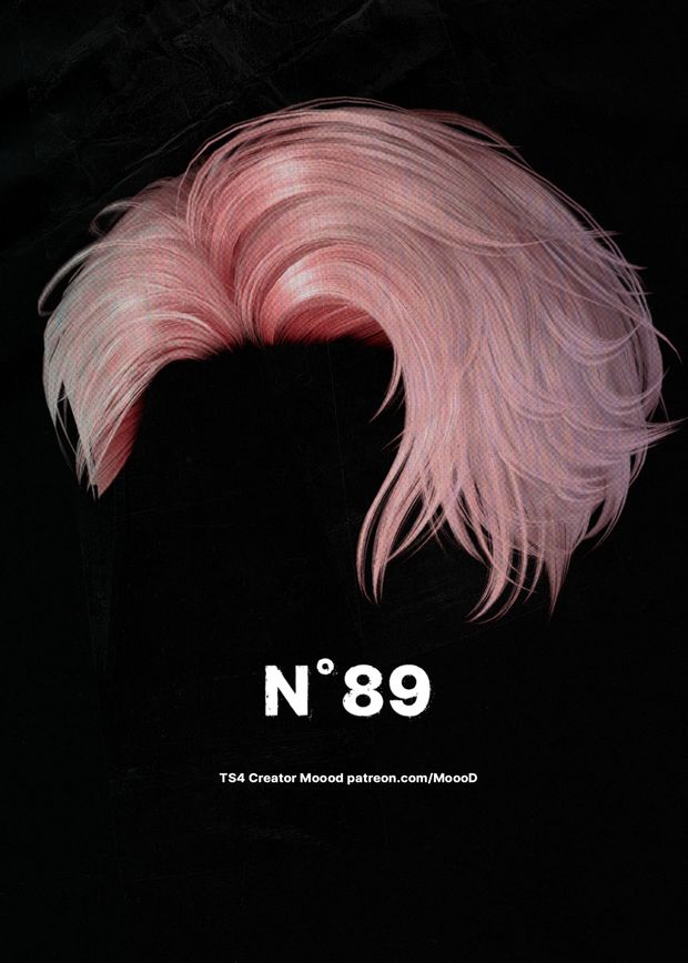 a pink wig with the number 899 on it's front and back side