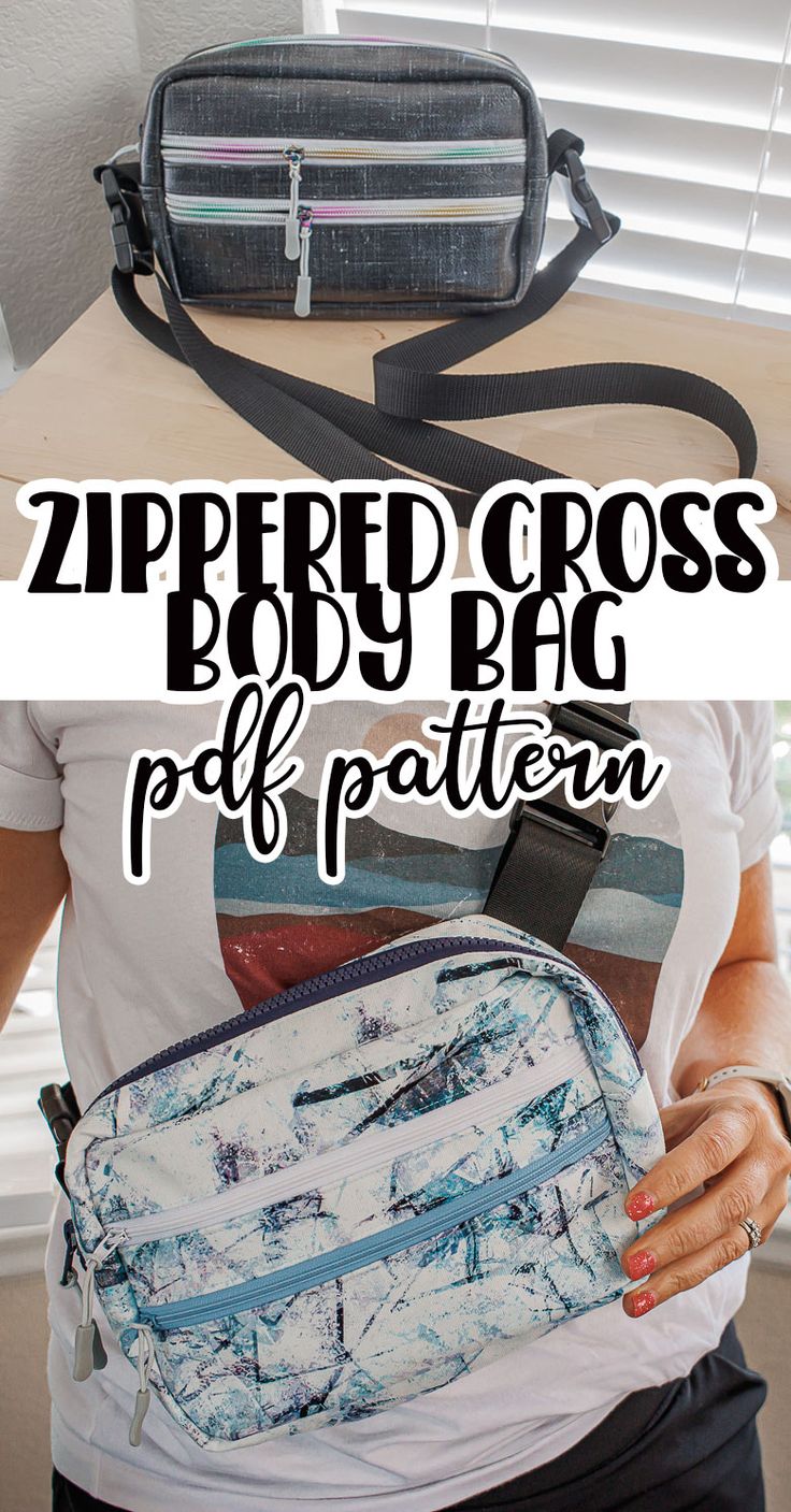 the zippered cross body bag pattern is easy to sew