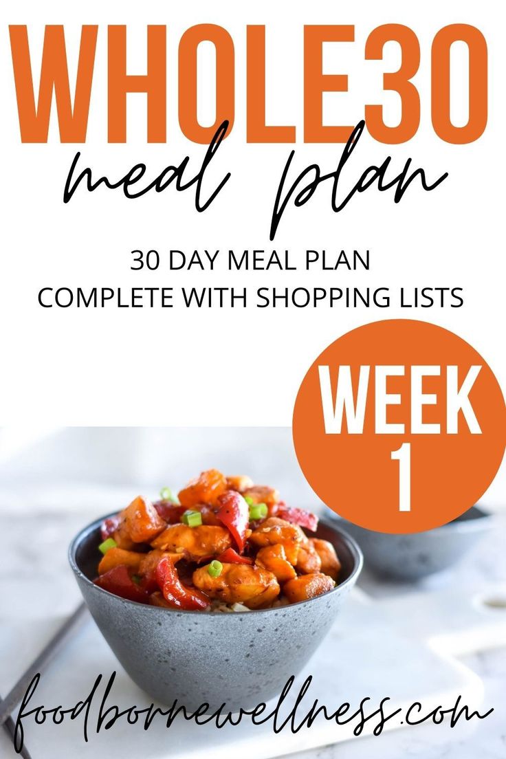 the whole 30 meal plan with text overlay