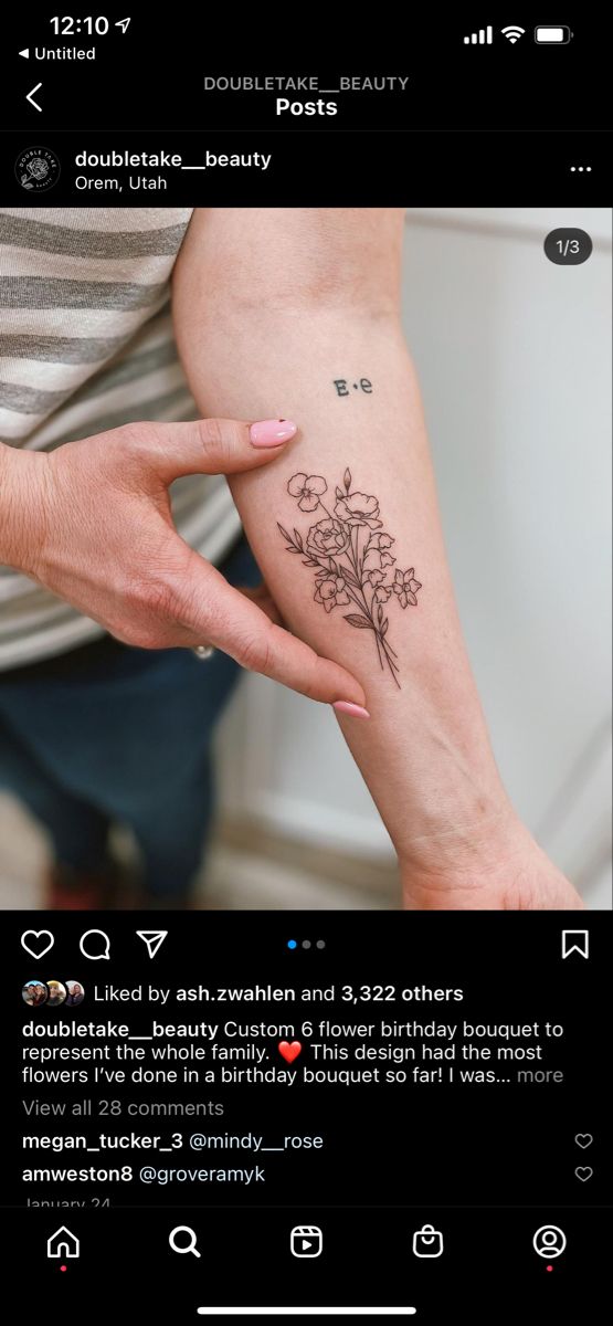 a person with a flower tattoo on their arm