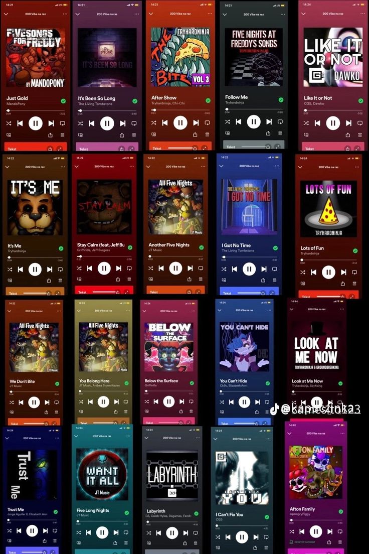 many different types of music player screenshots are shown in this image, and there is