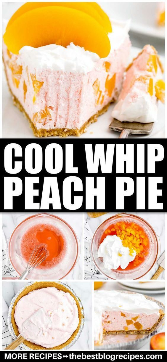 Peach Cool Whip Pie Peach Cool Whip Dessert, Peach Cool Whip Pie, Peach And Cream Pie Recipes, No Bake Peach Pie Recipes, No Bake Peaches And Cream Pie, Jello Peach Pie, Peaches And Cream Pie Recipe, Creamy Peach Pie, Cool Whip Jello Pie