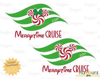 merrytime cruise logo design with green and red swirls on the bottom, and white background