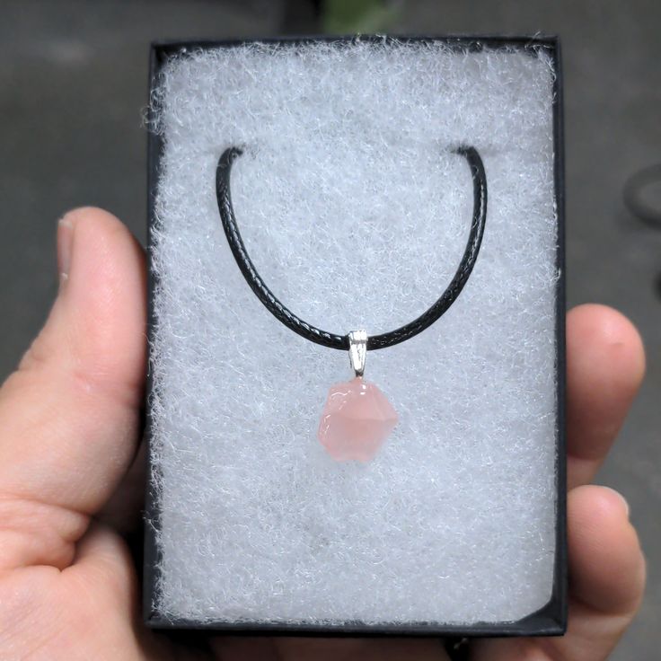 This Rose Quartz pendant is handmade using natural stone. It comes on an adjustable 20-in cord necklaces, in a gift box ready for any occasion. Cord Necklaces, Rose Quartz Pendant, Rose Quartz Necklace, Rocks And Gems, Cord Necklace, Quartz Necklace, Quartz Pendant, Dog Tag Necklace, Rose Quartz