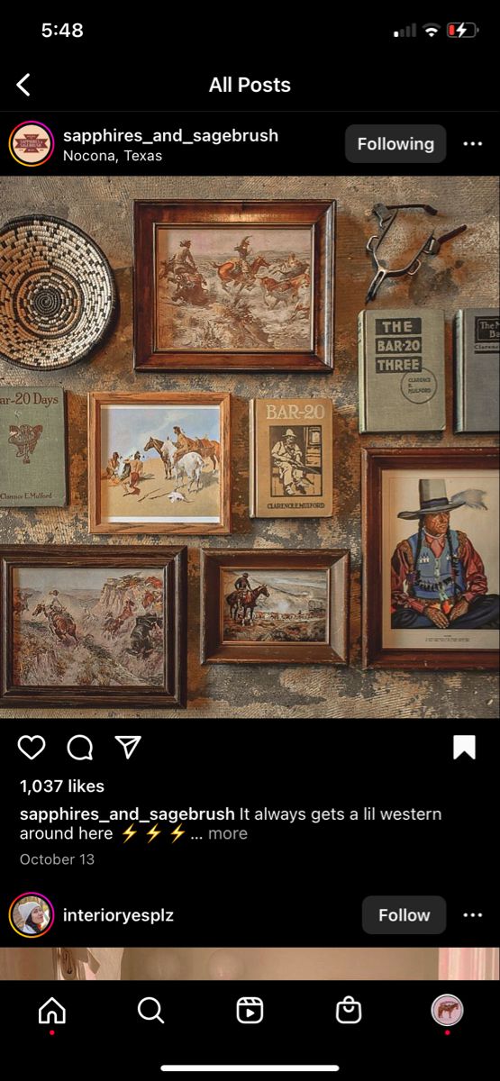 an instagram page with pictures on the wall