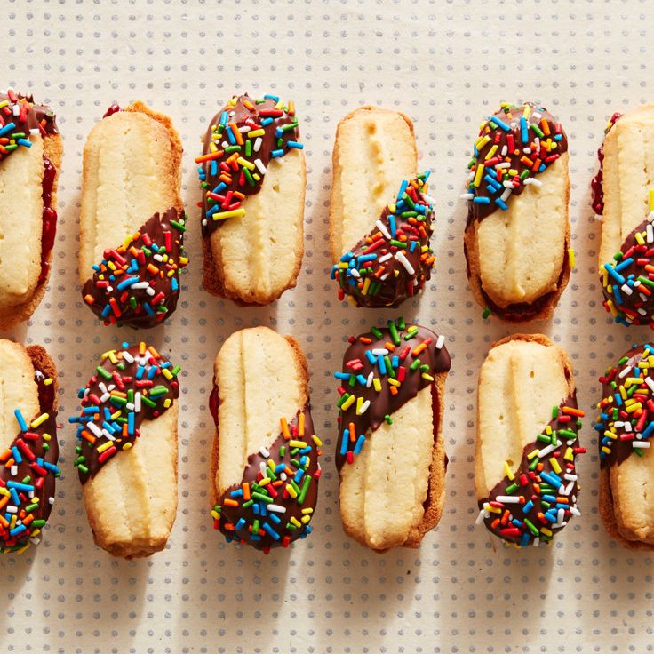 there are many cookies with sprinkles on them