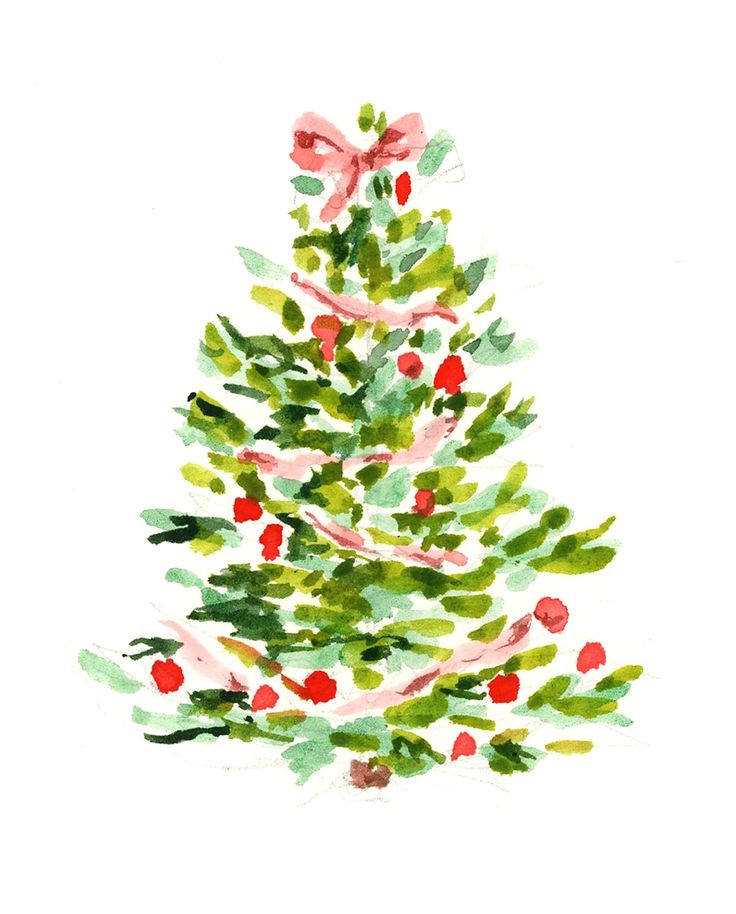 a watercolor christmas tree card with the words merry christmas love, the bubings