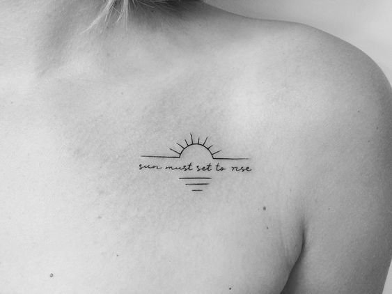 a black and white photo of a woman's chest with the words, sun must not be nice