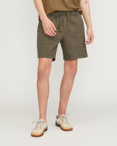 The Easy Short Kalamata – Everlane Casual Cotton Pull-on Pants, Relaxed Cotton Bottoms With Elastic Waistband, Cotton Relaxed Fit Pants With Drawstring, Khaki Cotton Shorts With Elastic Waistband, Summer Pants With Drawstring For Everyday Wear, Relaxed Fit Cotton Bottoms With Gathered Waist, Cotton Bottoms With Relaxed Fit And Gathered Waist, Summer Bottoms With Gathered Waist And Relaxed Fit, Everlane Relaxed Fit Cotton Pants