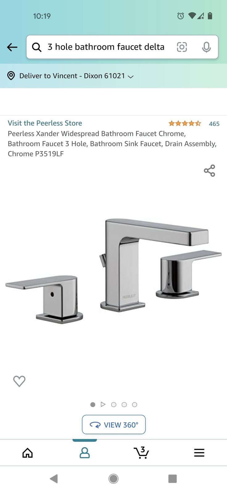 an item on the website for bathroom faucets