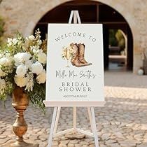 a welcome sign for the bride and groom