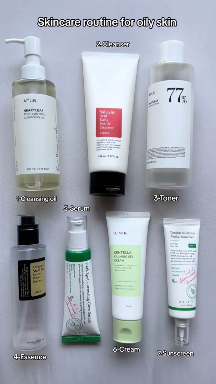 Skincare Steps For Oily Skin, Oily Skincare Products, Skin Care For Oily Face, Korean Oily Skin Care, Best Oily Skin Care Routine, Best Korean Skincare For Oily Skin, Best Skin Care For Oily Skin, Best Skin Care Routine For Oily Skin, The Best Skincare Products