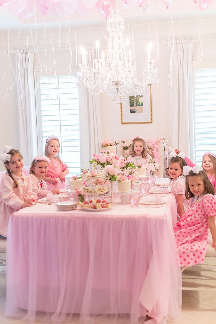 Blakely's Princess Tea Party 5th Birthday! | Pizzazzerie Tea Party 5th Birthday, Girls Tea Party Birthday, Royal Food, Princess Party Decor, Princess Tea Party Birthday, Princess Party Cake, Princess Birthday Party Ideas, Cake Painting, Pink Tea Party