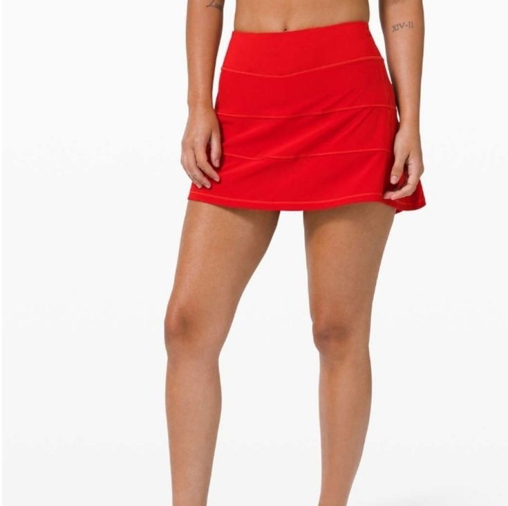 Brand New With Tags! Size 6 Mid Rise Tall 15" Color Dark Red Red Tennis Skirt, Lululemon Tennis Skirt, Pace Rival Skirt, Lulu Skirt, Tall Skirt, Lululemon Pace Rival, Lululemon Skirt, Running Skirts, Athletic Skirt