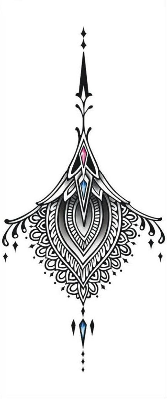 an ornate tattoo design on a white background