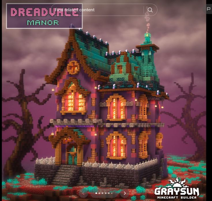 an image of a creepy house made out of legos with the words deadpule manor on it