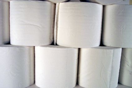 several rolls of toilet paper stacked on top of each other